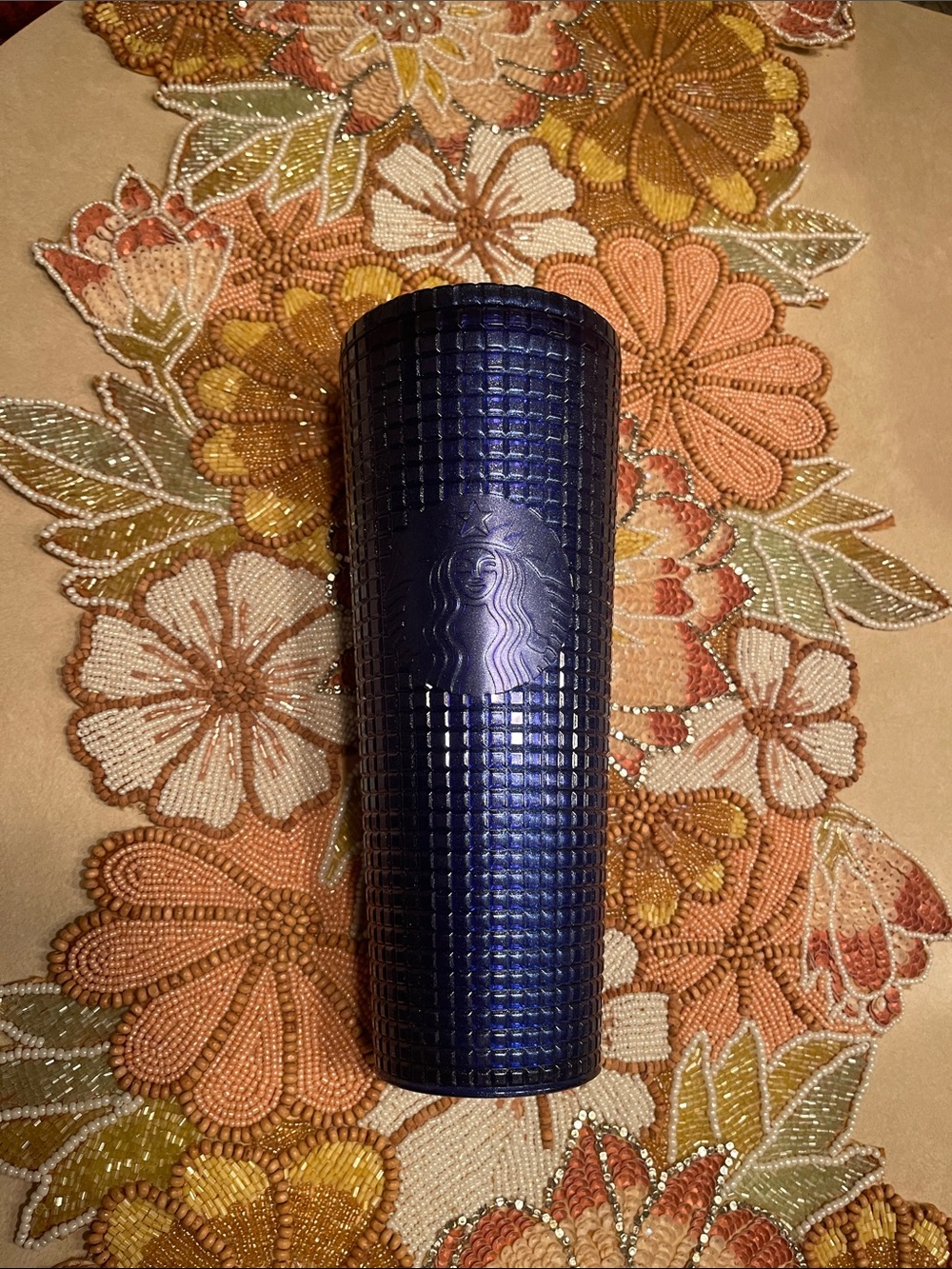 Starbucks Metallic Deep Blue Textured Tumbler
